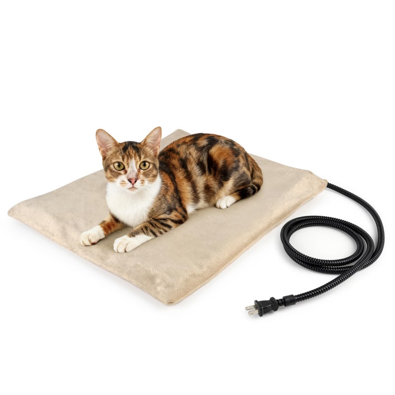 NICREW Pet Heating Pad for Dogs and Cats, Heated Cat Bed with Steel-Wrapped Cord and Soft Fleece Cover, 17.7 x 15.7 Inches, 30 Watts - Image 1