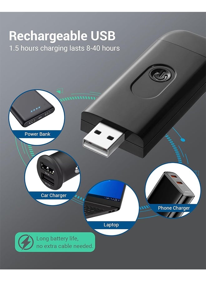 Book Reading Light with Clip USB Rechargeable Booklight for Reading in Bed Eye Care LED Book Lamp for Kids  Bookworms 3 Brightness Levels (Black) - Image 3