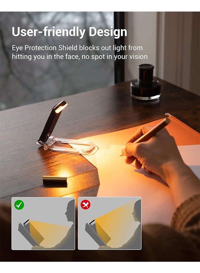 Book Reading Light with Clip USB Rechargeable Booklight for Reading in Bed Eye Care LED Book Lamp for Kids  Bookworms 3 Brightness Levels (Black) - Image 5