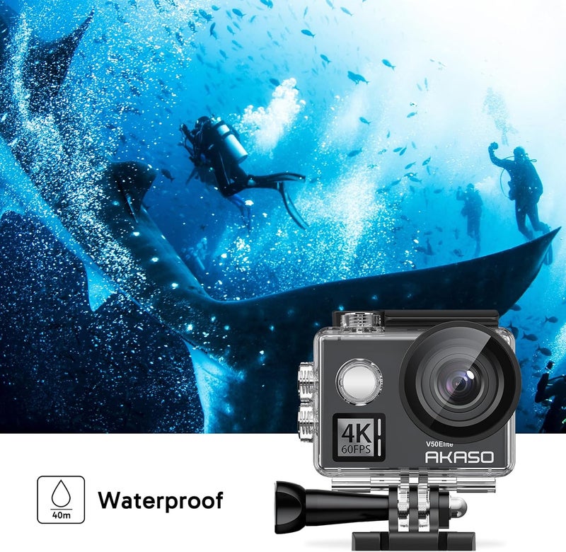 Akaso V50 Elite 4K60fps Touch Screen WiFi Action Camera Voice Control EIS 131 feet Waterproof Camera 8X Zoom Remote Control Supports External Mic - Image 5