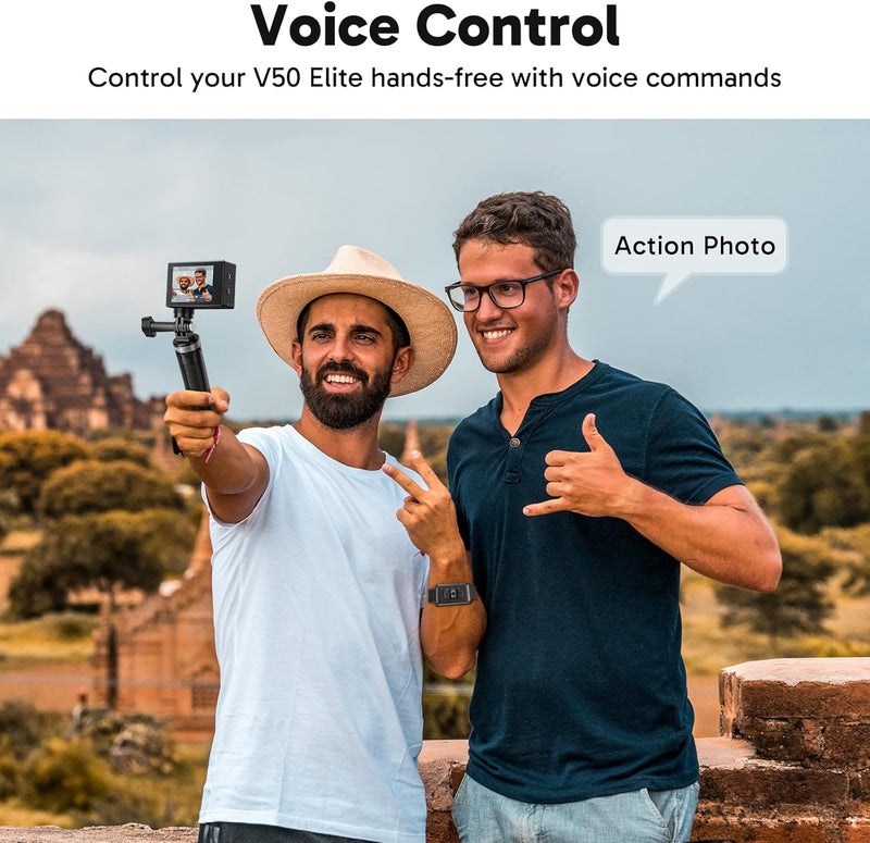 Akaso V50 Elite 4K60fps Touch Screen WiFi Action Camera Voice Control EIS 131 feet Waterproof Camera 8X Zoom Remote Control Supports External Mic - Image 4