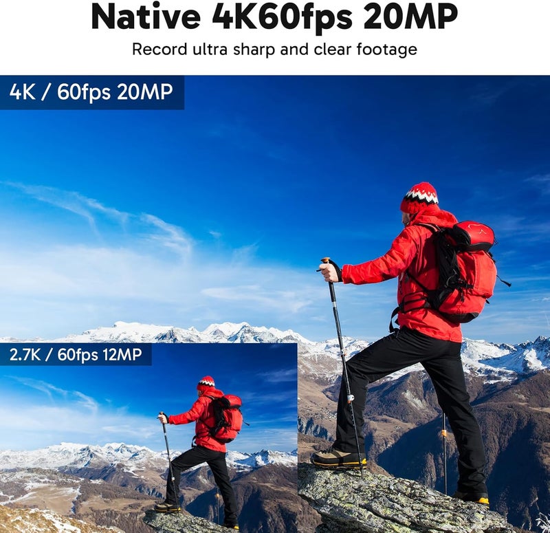 Akaso V50 Elite 4K60fps Touch Screen WiFi Action Camera Voice Control EIS 131 feet Waterproof Camera 8X Zoom Remote Control Supports External Mic - Image 2