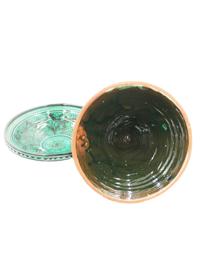 Antique Museum Moroccan Handmade Hand Painted Tajeen (Food Pot) Carving Work 26.5 cm  - Image 2