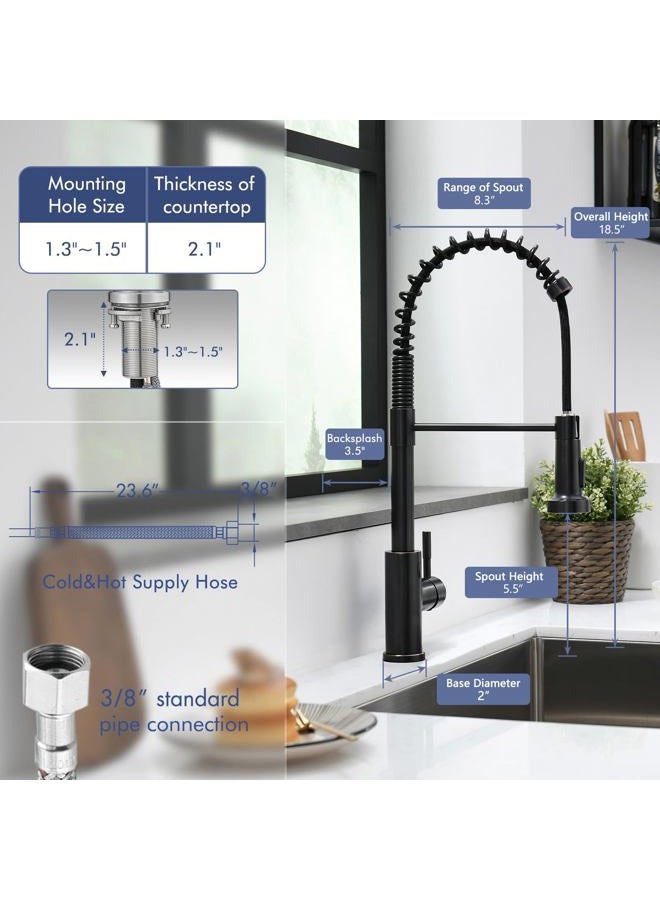 GIMILI Touchless Oil Rubbed Bronze Kitchen Faucet with Pull Down Sprayer Smart Motion Sensor Hands-Free Activated Single Hole Spring Faucet for Sink - Image 3