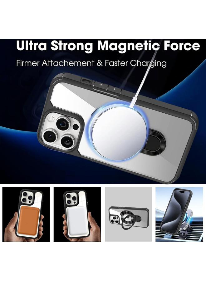 S-TOP Case For iPhone 11 Pro MagSafe Acrylic Hybrid TPU Phone Case with Holder - Image 2