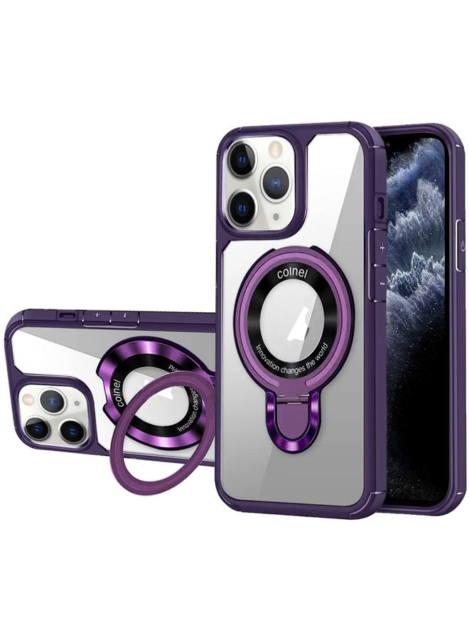 S-TOP Case For iPhone 11 Pro MagSafe Acrylic Hybrid TPU Phone Case with Holder - Image 1