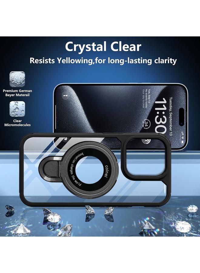 S-TOP Case For iPhone 11 Pro MagSafe Acrylic Hybrid TPU Phone Case with Holder - Image 4