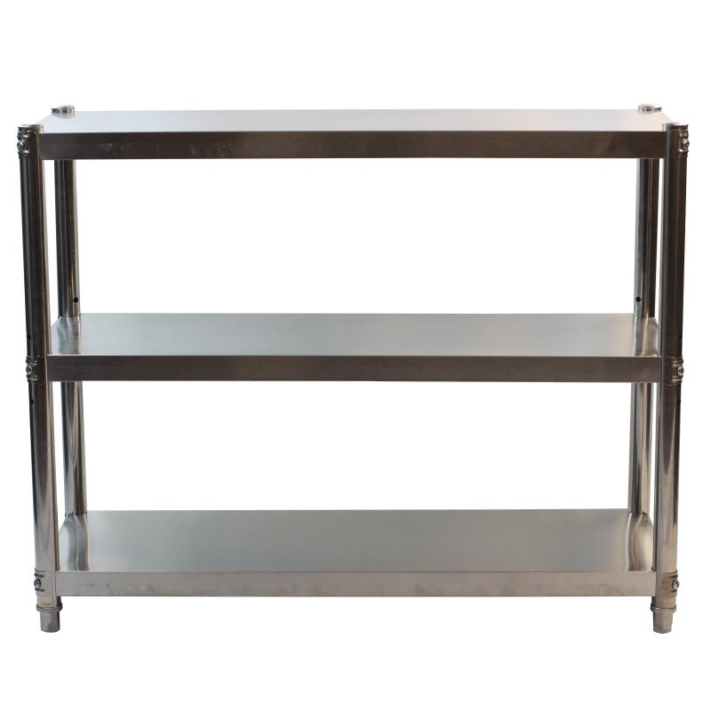 GOLDBEARUK Stainless Steel Kitchen Shelving Unit  Hygenic Kitchen Storage Solution  3 Tier Small 60x80cm