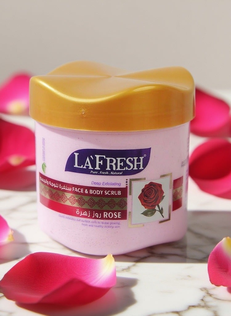 LAFRESH Rose Face Mask, Deep Cleansing and Exfoliation Face and Body Scrub, 575g