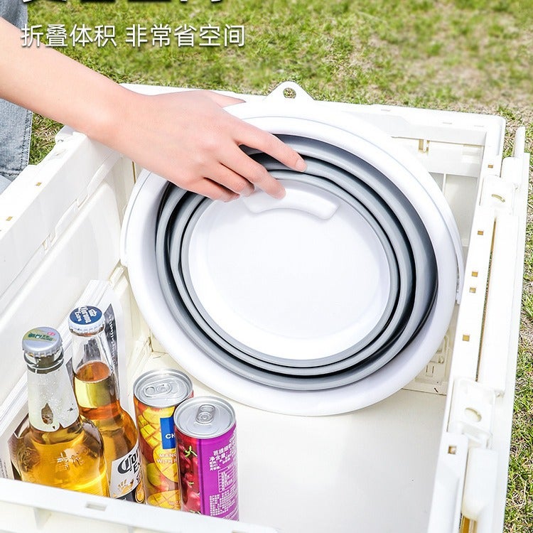 Portable Folding Bucket Large Round Plastic for Outdoor Fishing, Car Wash, Travel - Image 2