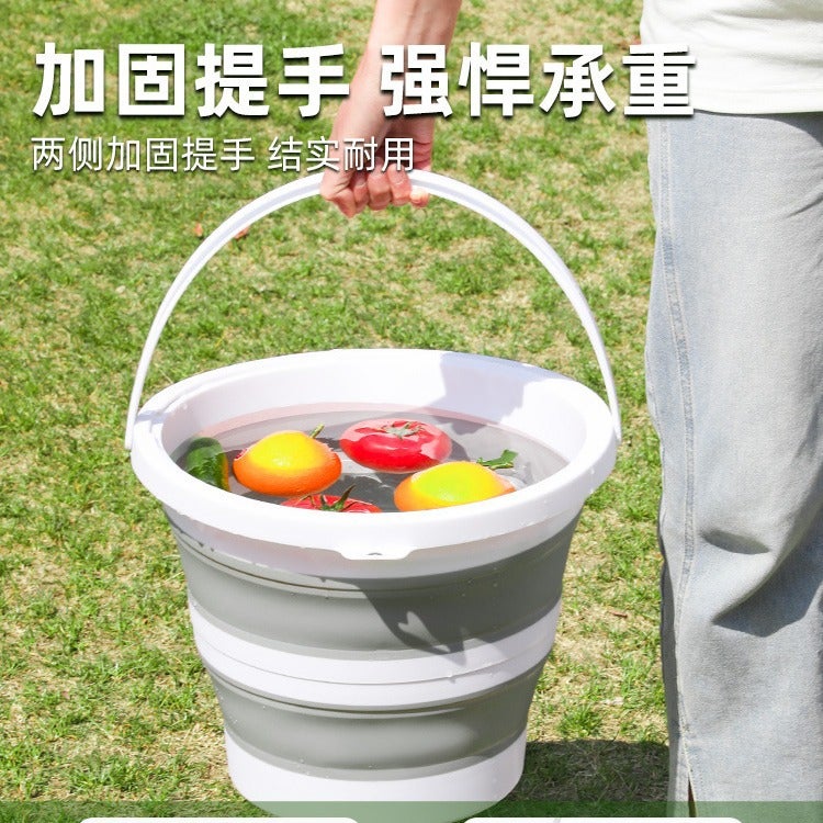 Portable Folding Bucket Large Round Plastic for Outdoor Fishing, Car Wash, Travel - Image 3