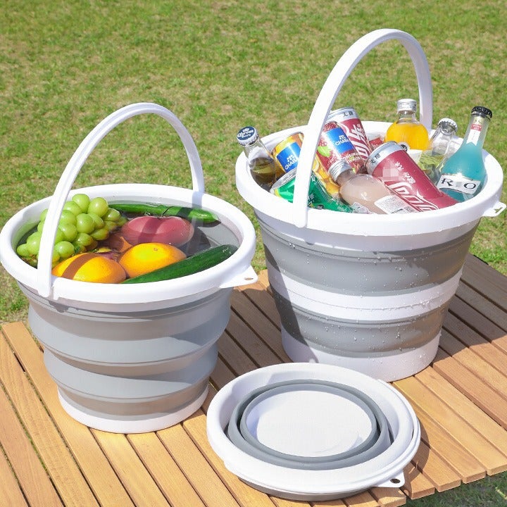 Portable Folding Bucket Large Round Plastic for Outdoor Fishing, Car Wash, Travel - Image 1