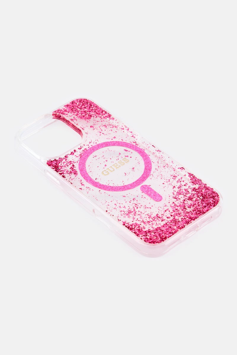 GUESS iPhone 16 Pro Max Glittered Magsafe Protective Case, Pink - Image 4