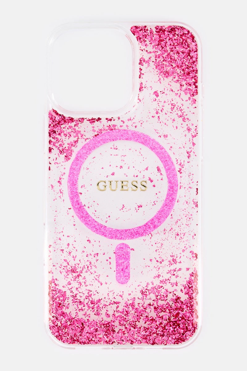GUESS iPhone 16 Pro Max Glittered Magsafe Protective Case, Pink - Image 1