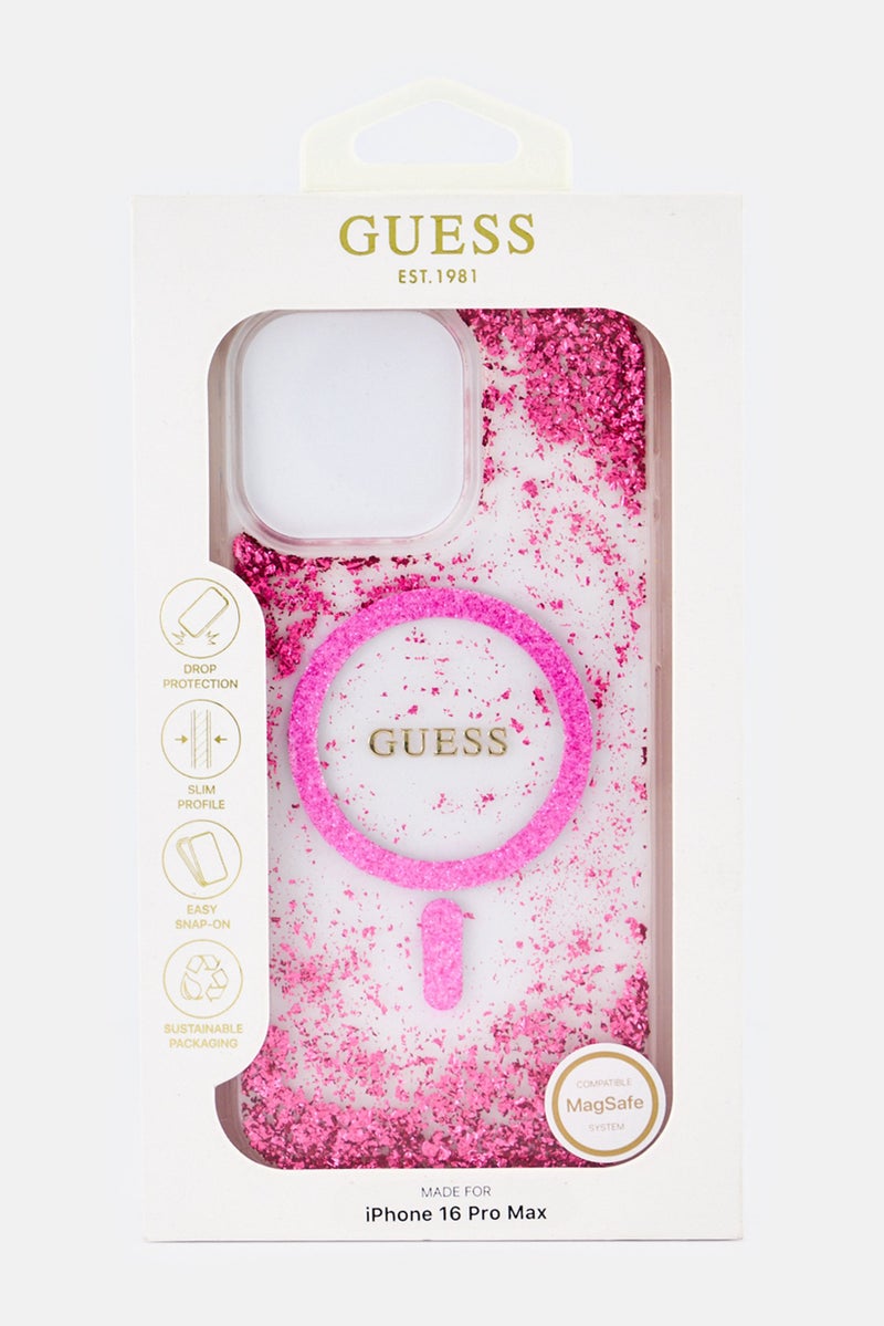 GUESS iPhone 16 Pro Max Glittered Magsafe Protective Case, Pink - Image 2