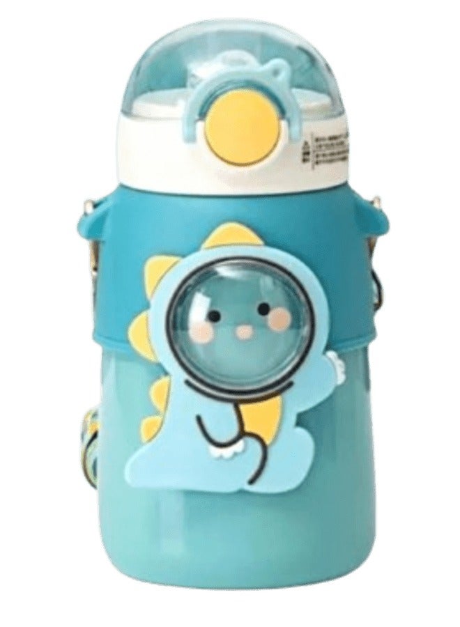 Water Bottle Safety Children's Thermos Cup With Silicone Straw High-capacity Stainless Steel Kids Bottle