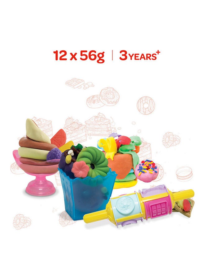 Moon Dough Creation Bakery Rolls – Educational Playdough for Kids with Cutters Tools – NonToxic Modeling Clay for 3+ Years – DIY Clay Toys and Accessories for Birthday Party – 12 x 56g - Image 3