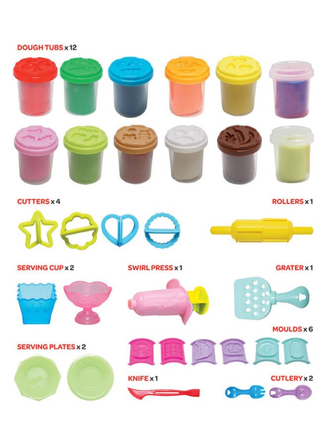Moon Dough Creation Bakery Rolls – Educational Playdough for Kids with Cutters Tools – NonToxic Modeling Clay for 3+ Years – DIY Clay Toys and Accessories for Birthday Party – 12 x 56g - Image 2