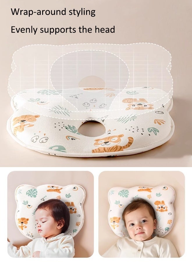 Aissiora 2PCS Baby neck support pillow Baby's head shaping pillow Memory foam pillow core Prevention and correction of eccentricity Baby pillows Suitable for newborns - Image 3