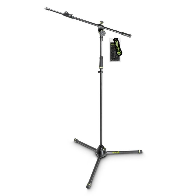 Gravity GMS4322B MS 4322 B Microphone Stand with Folding Tripod Base 2Point Adjustment Telescoping Boom - Image 2