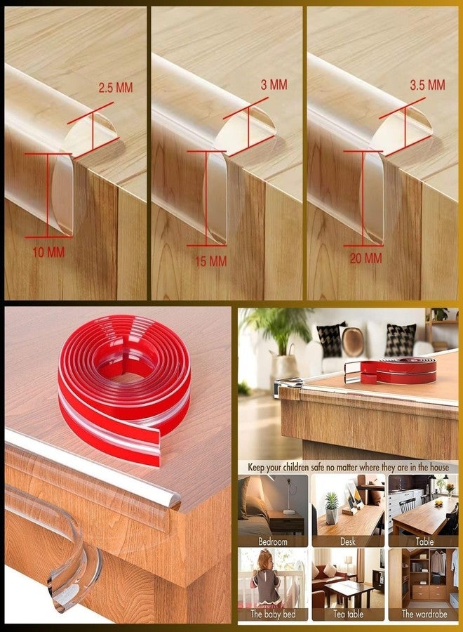 ABUDIT Silicone Edge Protector Strip, Baby Proofing, Pre-Tape Adhesive Corner Protectors for Furniture Bumper Against Sharp Corners for Cabinets, Tables, Stair Drawers ((20 * 20 mm x 3Meter) - Image 4