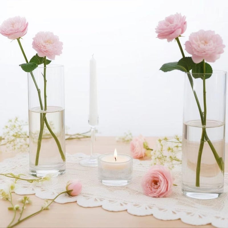 Set Of 14 Plastic Cylindrical Vases Sturdy Desktop Decor Stylish And Adaptable For Party Decorations Home Accents Wedding Flowers And Gifts - Image 2