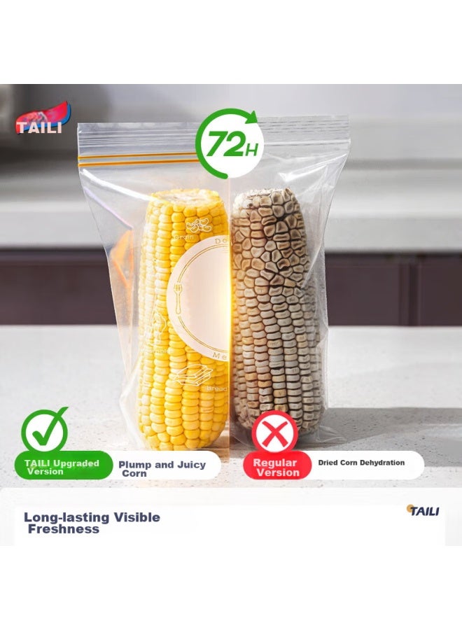 Taili Food Storage Bags, Standing Sealed Bags, Double-ribbed Airtight Bags, Large/medium/small Set, Thickened Food-grade Pe - Image 4