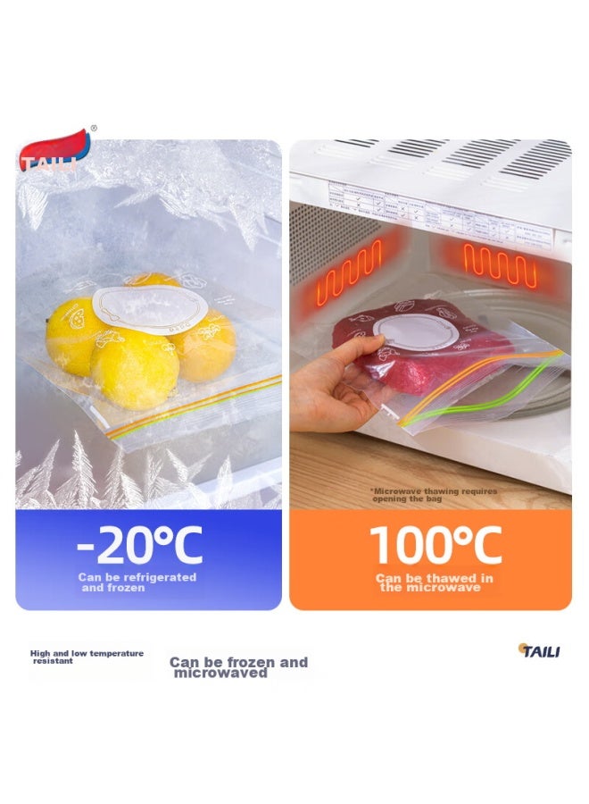 Taili Food Storage Bags, Standing Sealed Bags, Double-ribbed Airtight Bags, Large/medium/small Set, Thickened Food-grade Pe - Image 3