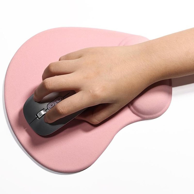 Jywybf Ergonomic Mouse Pad With Wrist Rest  Gel Wrist Support Mousepad  Pain Relief Laptop Computer Mouse Pad  Non-Slip Mouse Pads For Office & Home (Light Pink) - Image 2