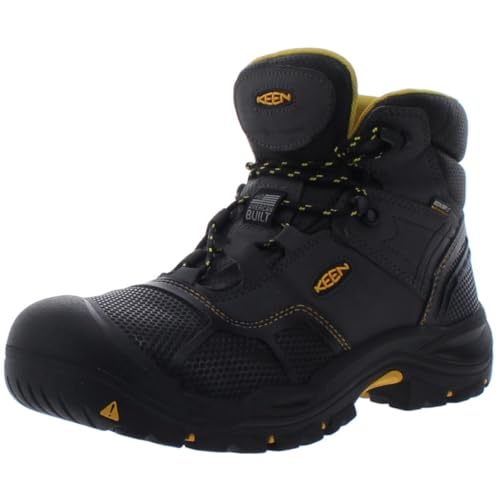 KEEN Utility حذاء عمل مائي للرجال من كين يوتيليتي لوجانديل ميد بقبعة فولاذية، رافين/أسود، 10.5 عريض أمريكي - Image 1