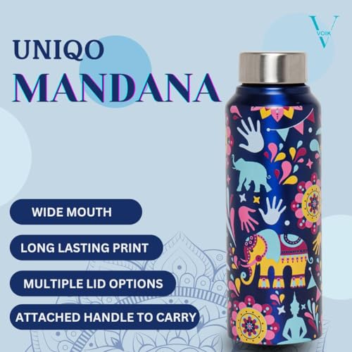VOIK Mandana Stainless Steel Water Bottle | Screw Bottle 750ML | Steel Water Bottle For Kids | Easy To Carry Stainless Steel Leak Proof | BPA Free & Non Toxic - Image 4