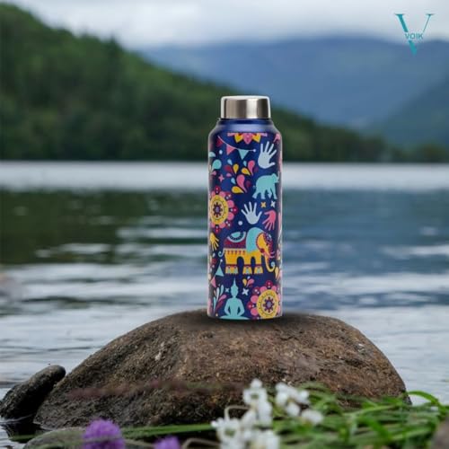VOIK Mandana Stainless Steel Water Bottle | Screw Bottle 750ML | Steel Water Bottle For Kids | Easy To Carry Stainless Steel Leak Proof | BPA Free & Non Toxic - Image 3