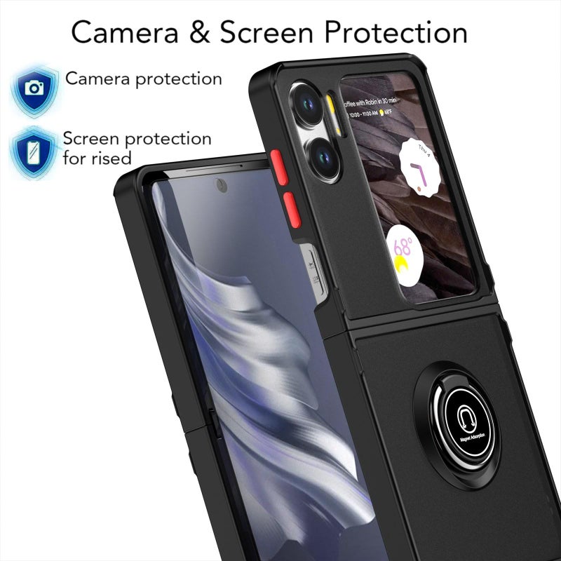 إيروريكس جراب هاتف OPPO Find N2 Flip Q Shadow 1 Series TPU + PC مع حلقة (أزرق سماوي) - Image 4