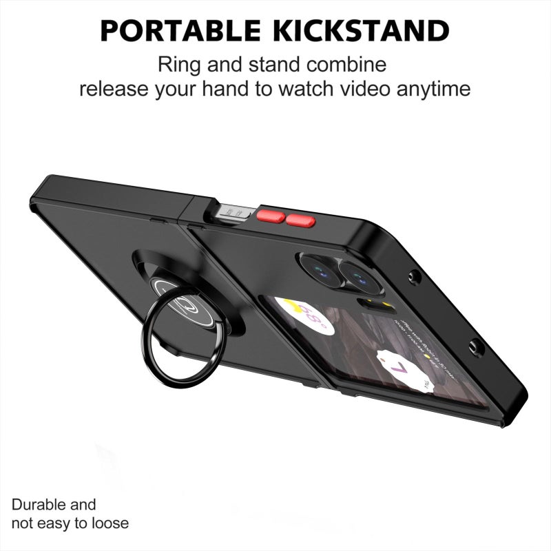 إيروريكس جراب هاتف OPPO Find N2 Flip Q Shadow 1 Series TPU + PC مع حلقة (أزرق سماوي) - Image 3