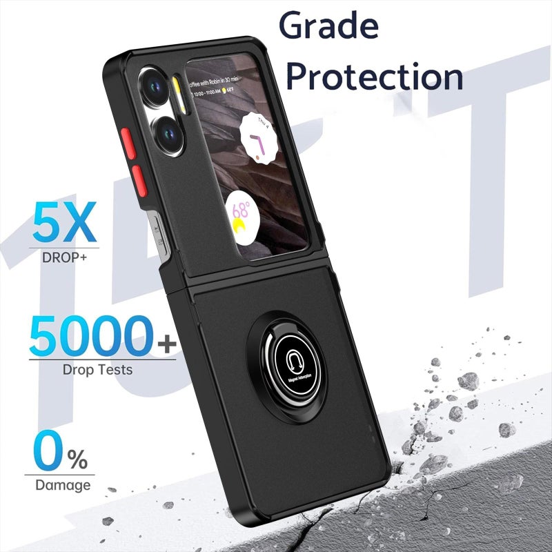 إيروريكس جراب هاتف OPPO Find N2 Flip Q Shadow 1 Series TPU + PC مع حلقة (أزرق سماوي) - Image 2