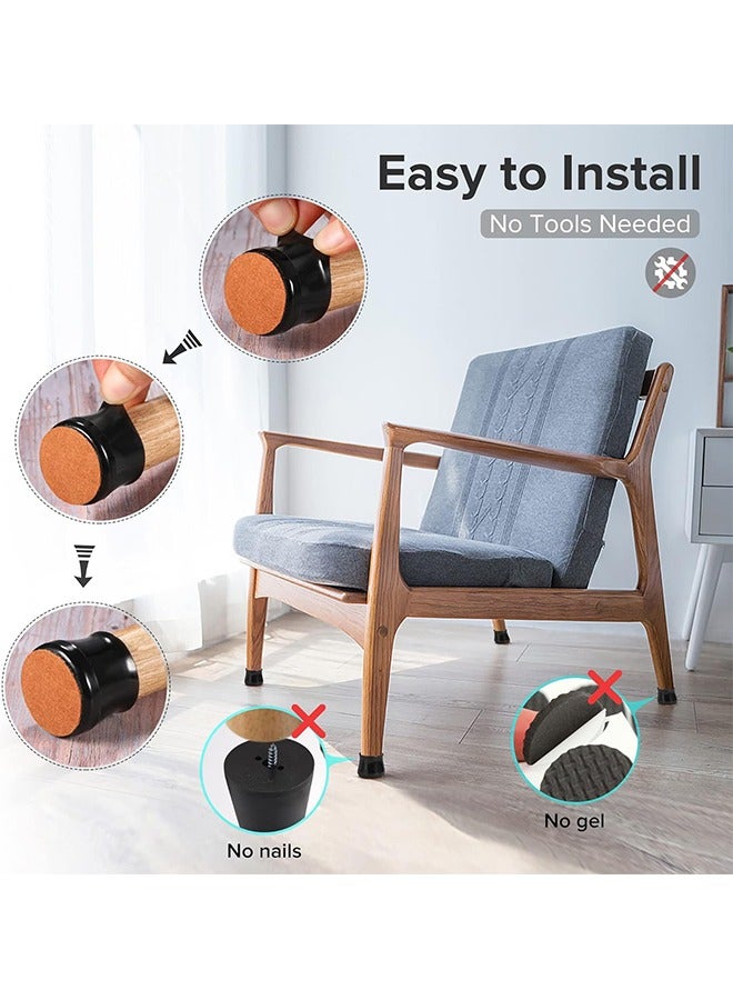 24PCS Upgraded Silicone Chair Leg Floor Protectors For Hardwood Floors, Furniture Sliders For Chair Legs, Felt Bottom Furniture Pads, Anti-Slip Round And Square Cap Covers To Scratch And Reduce Noise - Image 5