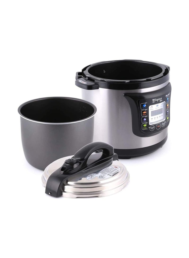 Sapore Plus Electric Pressure Cooker, Silver, 8 Litre, 1200W