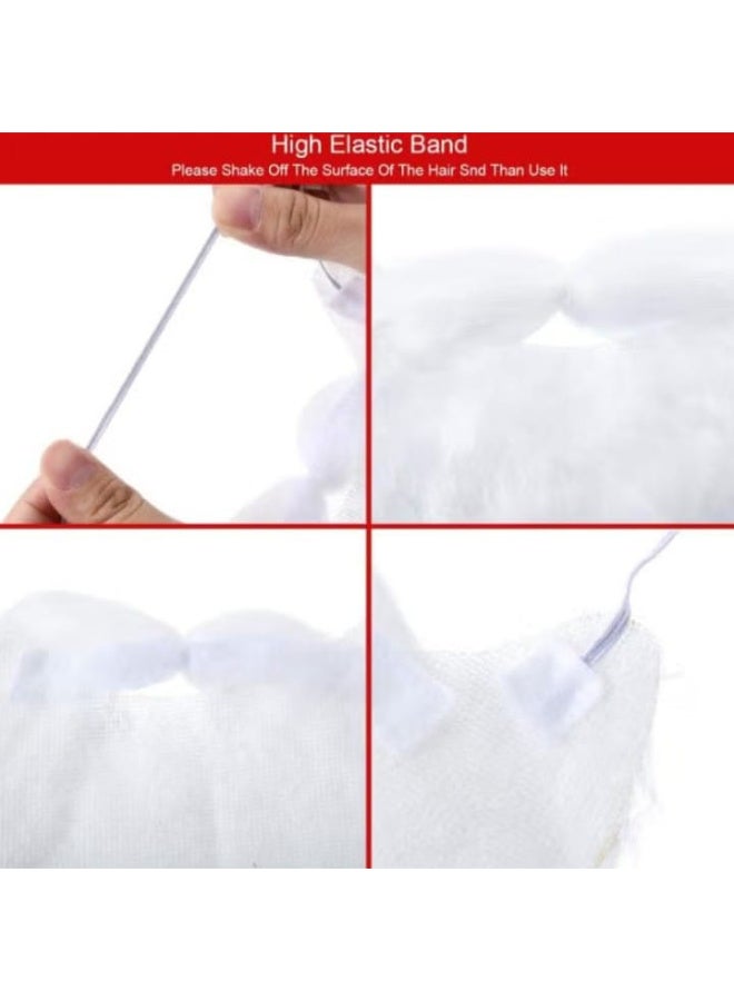 Pack of 3 White Fake Santa Beards - Image 3