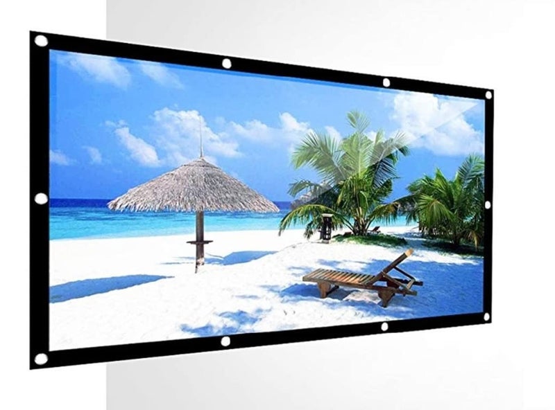 Spline ® 150 Inch 16:9 HD Projector Screen Portable Widescreen Foldable Anti-Crease Indoor Outdoor Projector Movies Screen for Home Theater Support (131 inch (W) x 74 inch (H)) - Image 1