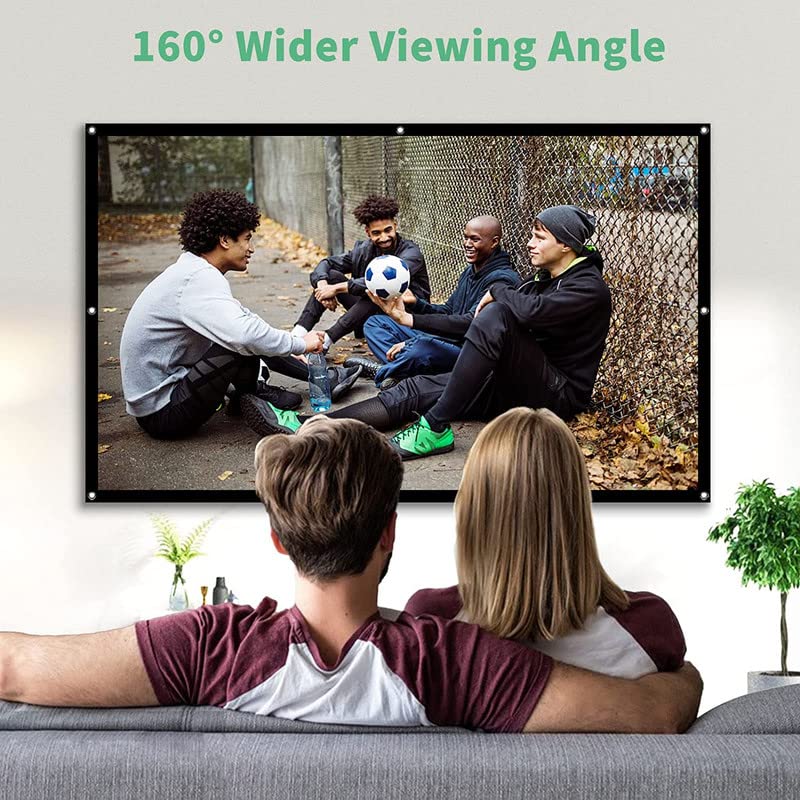 Spline ® 150 Inch 16:9 HD Projector Screen Portable Widescreen Foldable Anti-Crease Indoor Outdoor Projector Movies Screen for Home Theater Support (131 inch (W) x 74 inch (H)) - Image 5