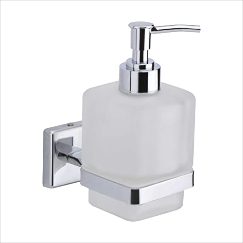 KANJAL Liquid soap Dispenser Holder for Bathroom Glass handwash Dispenser soap Dispenser for wash Basin Liquid Dispenser LX27O(Chrome Finish,Anti-Rust)(304 Stainless Steel) - Image 3