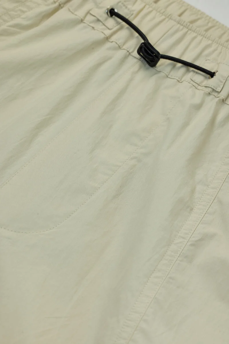 SNITCH Beige Solid Wide Leg Streetwear Cargo