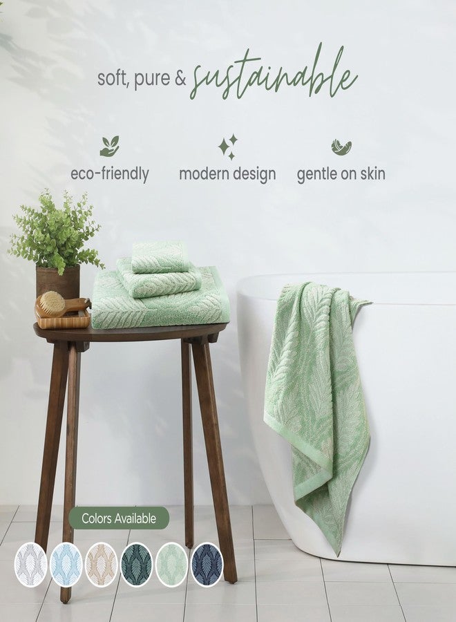 Martex Restore Fern Ogee Bath Towel - Soft, Absorbent, Moisture-Wicking and Quick to Dry - Lightweight for Everyday Use - Comfortable Feel with Convenient Loop for Hanging - 30" x 56" - Sage - Image 2