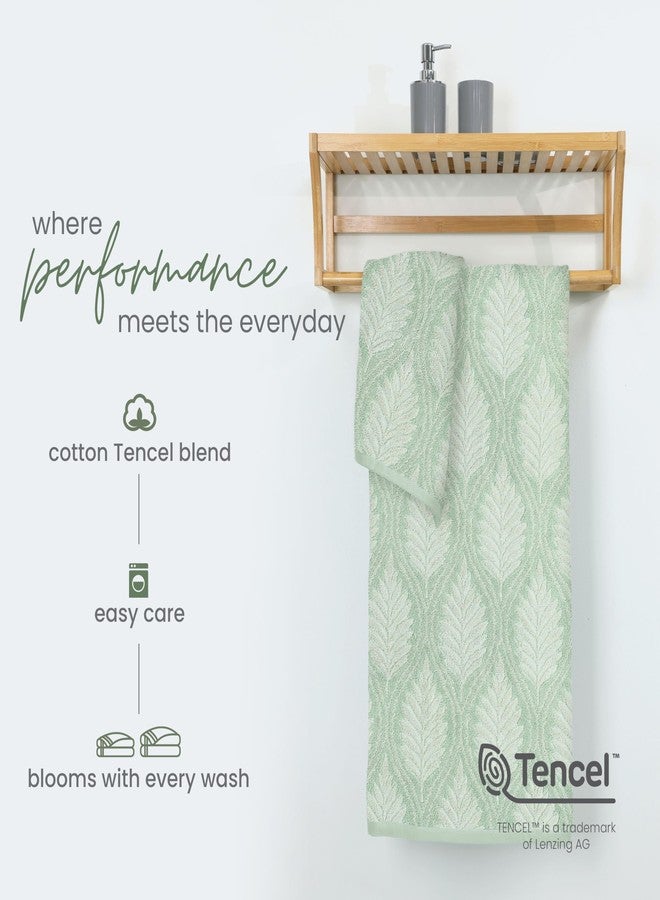 Martex Restore Fern Ogee Bath Towel - Soft, Absorbent, Moisture-Wicking and Quick to Dry - Lightweight for Everyday Use - Comfortable Feel with Convenient Loop for Hanging - 30" x 56" - Sage - Image 4