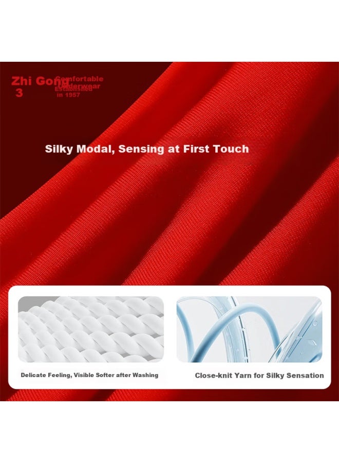 Hongdou Men's Underwear, 7a Antibacterial, Silk Gusset, Modal Fabric, Cotton Socks, Hongyun Combination - Image 3