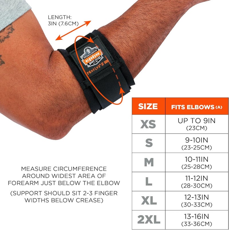 Ergodyne  16003 ProFlex 500 Elbow Support Medium Black - Image 5