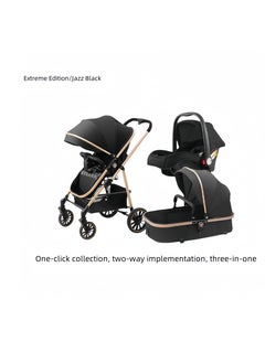 Generic High Landscape Lightweight 3 In 1 Pushchair Stroller Baby And Carseat Luxury Foldable Baby Stroller Pram 3 In 1 With Car Seat  - Image 3