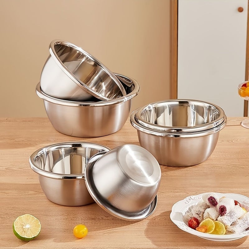 7.09 Inch Stainless Steel Food Grade Multipurpose Bowls For Washing Mixing Serving - Image 1