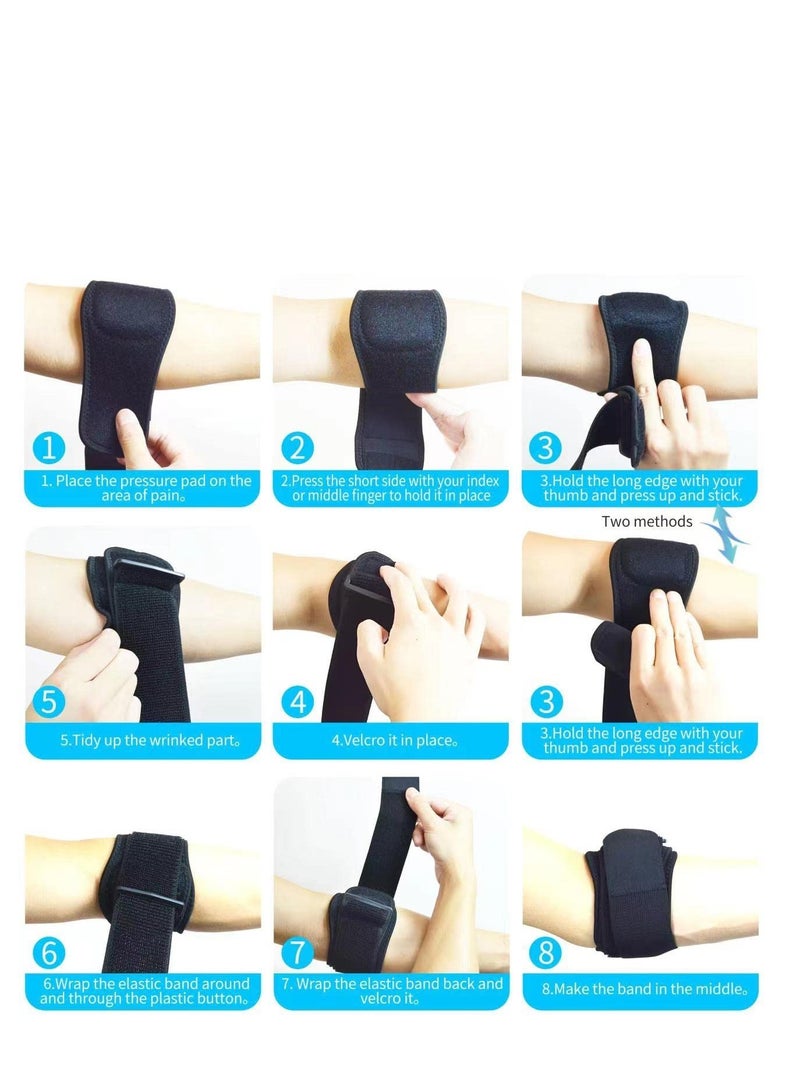 Excefore Tennis Elbow Braces for Tendonitis and Tennis Elbow, Tennis Golfers Elbow Support Arm Band Pain Relief, Neoprene Wraps Tennis Elbow Support Band Relief，Suitable for men and women - Image 4
