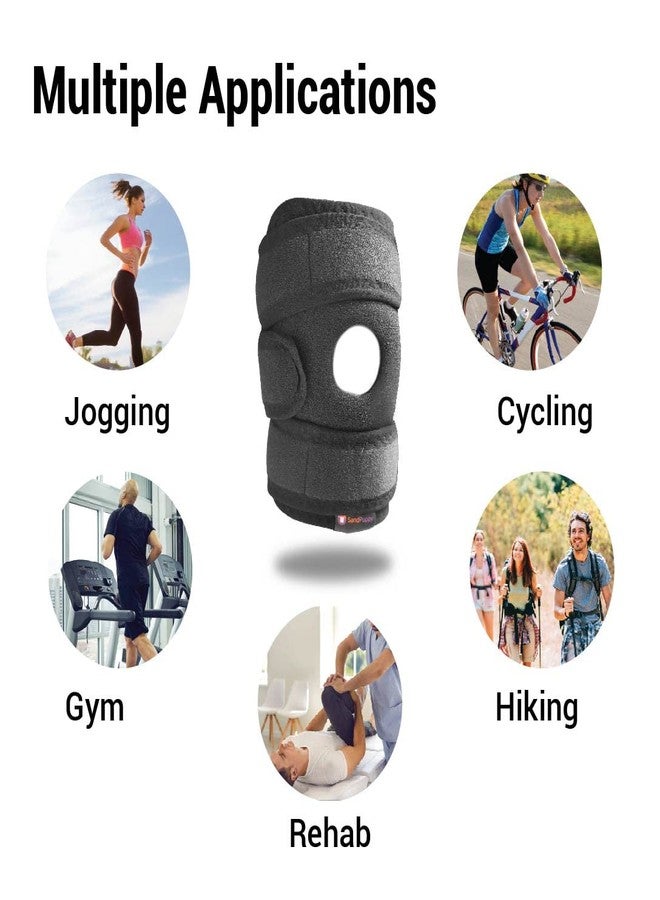 SandPuppy KneeBrace Neo - ( Pack of 1 ) - Adjustable Knee Caps For Women | Knee Support For Men | Knee Support For Women | Knee Caps For Mens | Knee Cap For Women |Ideal For Knee Pain Relief, Injury Recovery & Moderate Sports Activities - Image 2